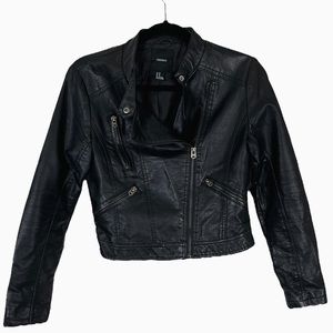 Forever 21 Vegan Leather Crop Jacket - Medium